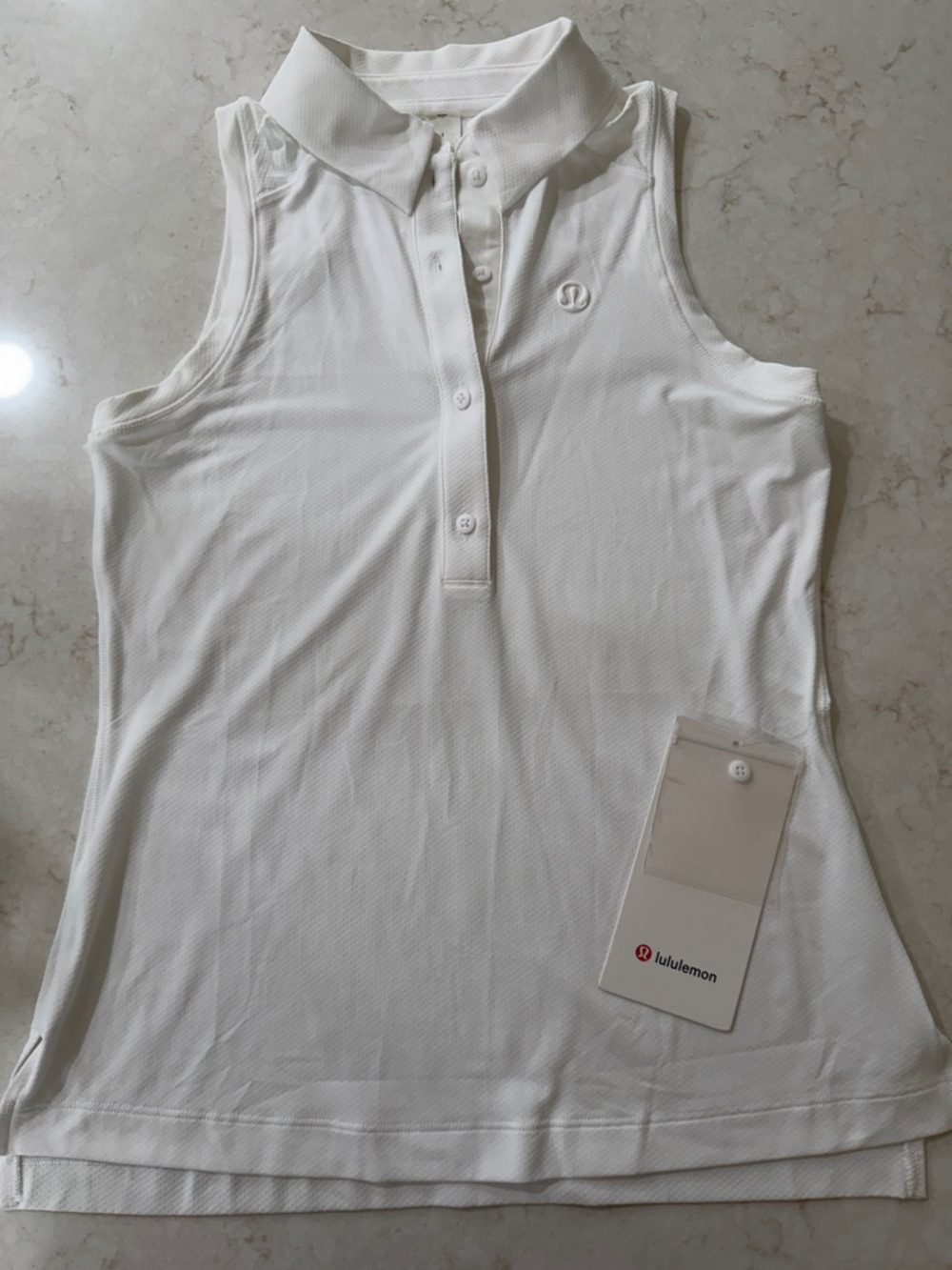 lululemon athletica White Sleeveless Polo Tank